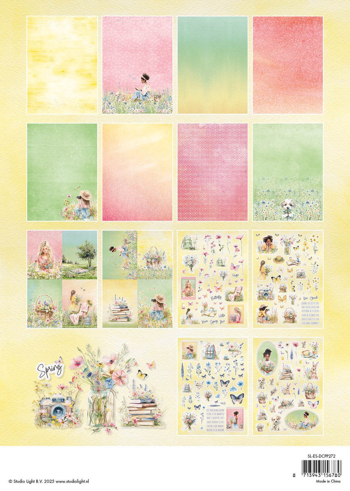 Bloc de papier design découpé SL Blooming Spring Essentials 28 feuilles