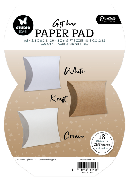 SL Boîte cadeau bloc-notes en papier boîte oreiller l'essentiel 18 feuilles