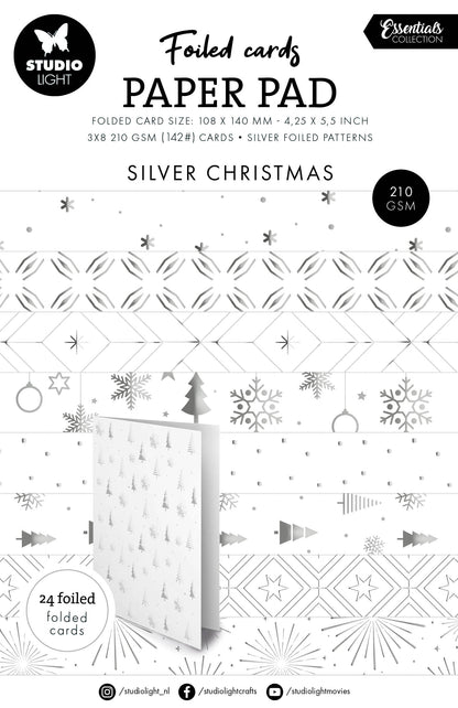 SL Foiled Cards Silver Patterns Essentials 24 Sheets