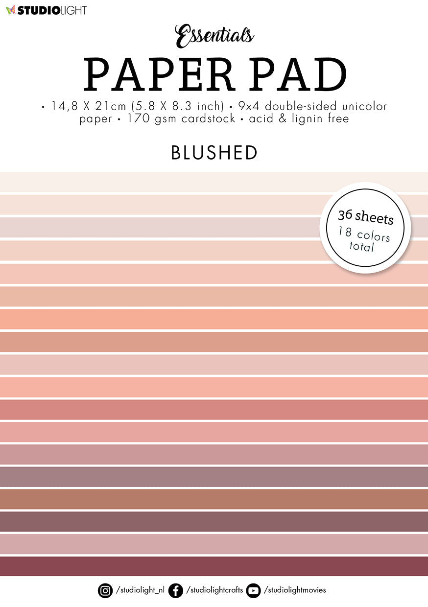 Bloc de papier SL Double face Unicolore Blushed Essentials 148x210x9mm 36 feuilles n°52