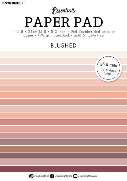 Bloc de papier SL Double face Unicolore Blushed Essentials 148x210x9mm 36 feuilles n°52