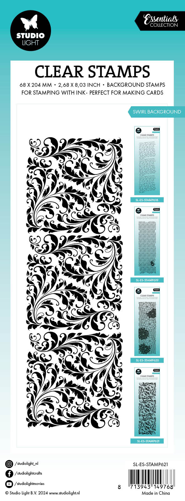 SL Tampon transparent Fond tourbillonnant Essentiels 1 pièce