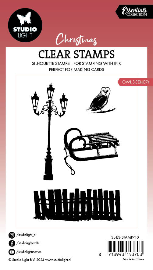 SL Tampon transparent Chouette Scènes Essentielles 4 pièces