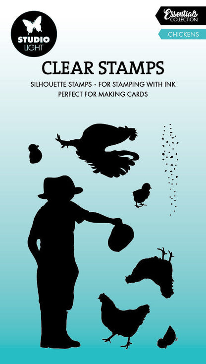 SL Clear Stamp Chickens Essentials 8 Pieces