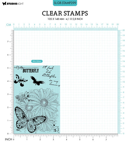 SL Tampon transparent Papillons Collection Grunge 89x132x3mm 5 pièces n°399