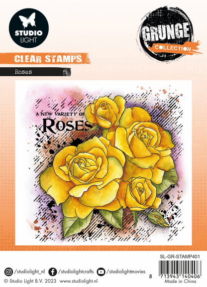 SL Clear Stamp Roses Grunge Collection 122x122x3mm 1 pc n° 401