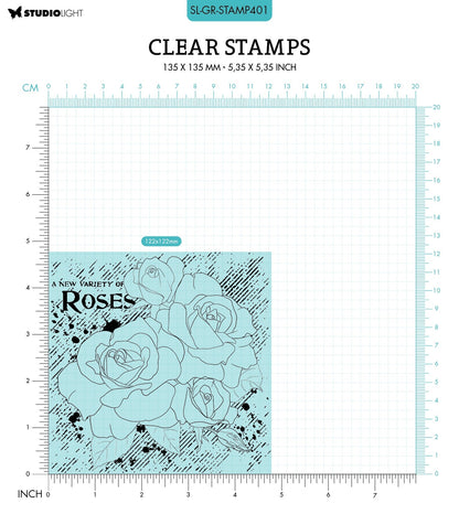 SL Clear Stamp Roses Grunge Collection 122x122x3mm 1 pc n° 401