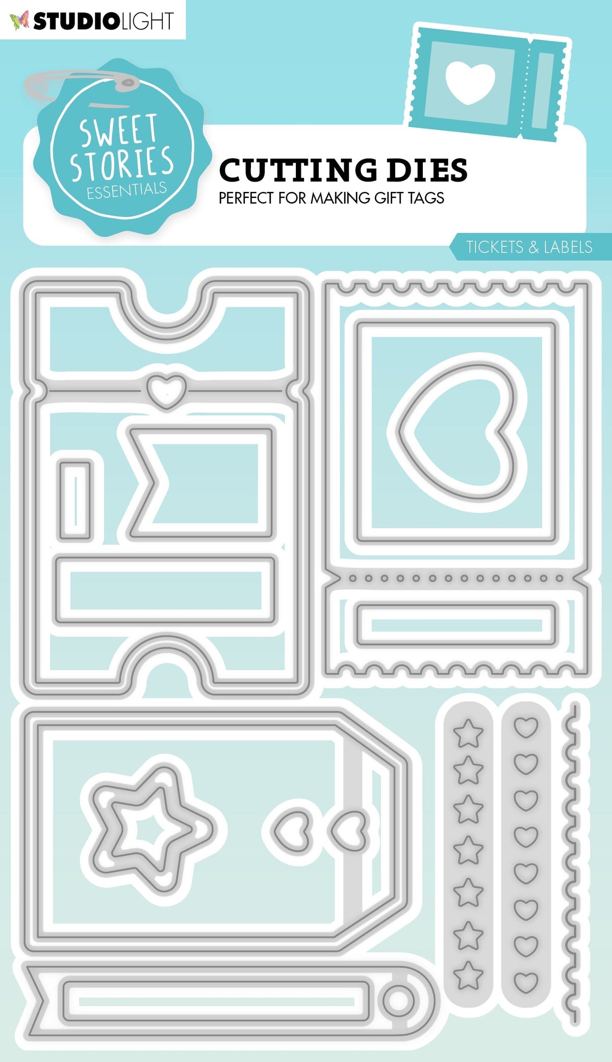 SL Matrices de découpe Tickets & Étiquettes Douces Histoires 150x112x1mm 18 PC nr.685