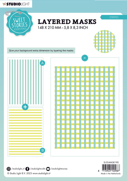 SL Masque Rayures Douces Histoires 150x210x1mm 1 PC nr.190