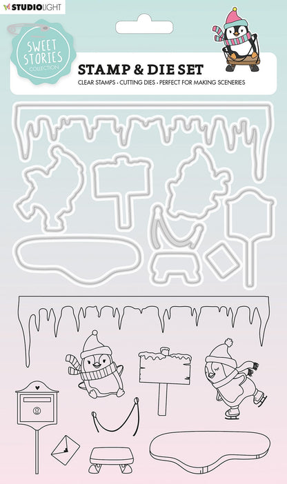 SS Tampon & Matrice de découpe Pingouin Sweet Stories 160x270x1mm 1 PC nr.18