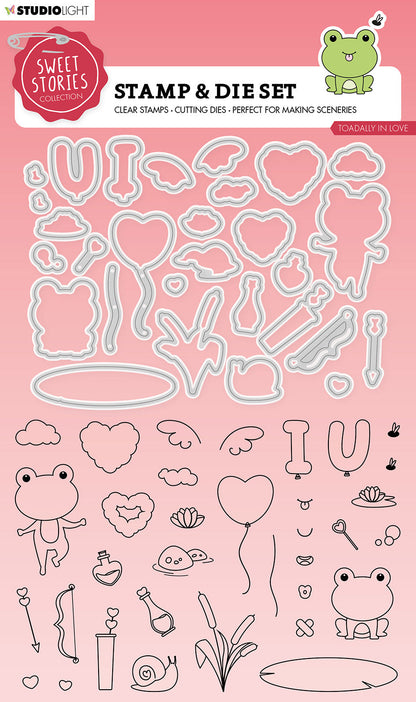 SL Tampon & matrice de découpe Toadally In Love Sweet Stories 154x213x1mm 62 pièces n°52