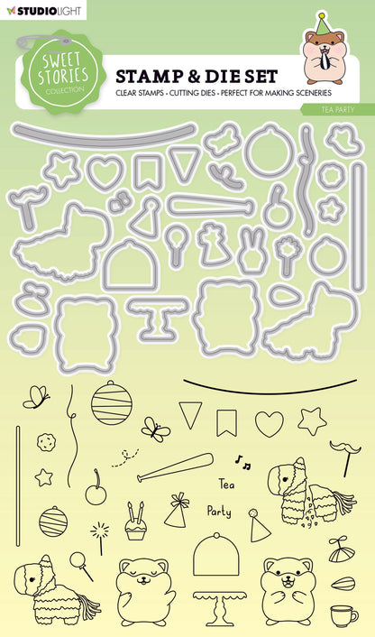 SL Tampon et matrice de découpe L'heure du thé Histoires douces 154x223x1mm 70 pièces n°56