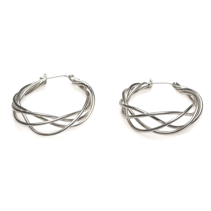Twist Earrings - Silver Plate