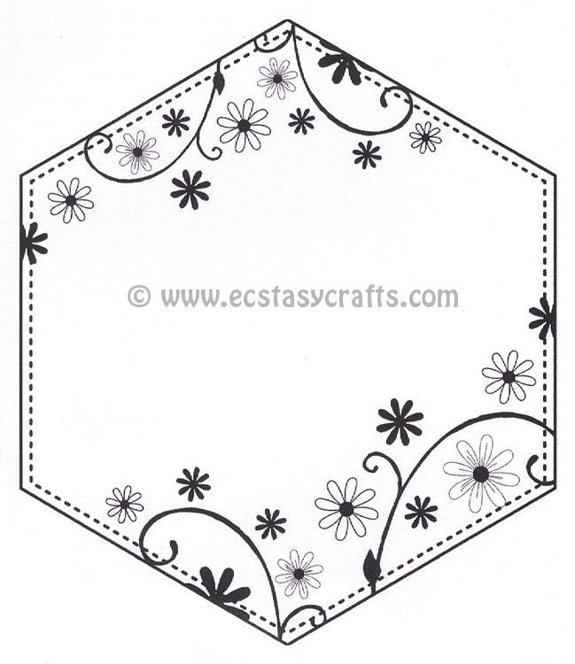 Creative Expressions : Cadre Hexagonal Cousu Grande Taille « Dainty Daisies » (Marguerites Délicates) Pré-découpé pour Tampon