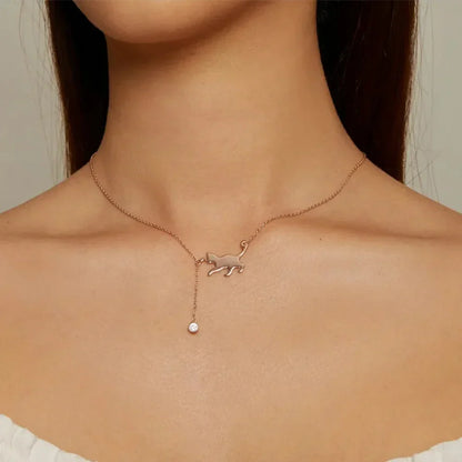 Magnifique collier chat en argent sterling 925 | Élégant pendentif ras-du-cou Scn232 en 3 couleurs