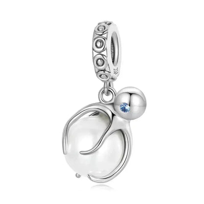 Pendentif Chien Argent Sterling 925 Véritable pour Bracelet - Caniche Teckel