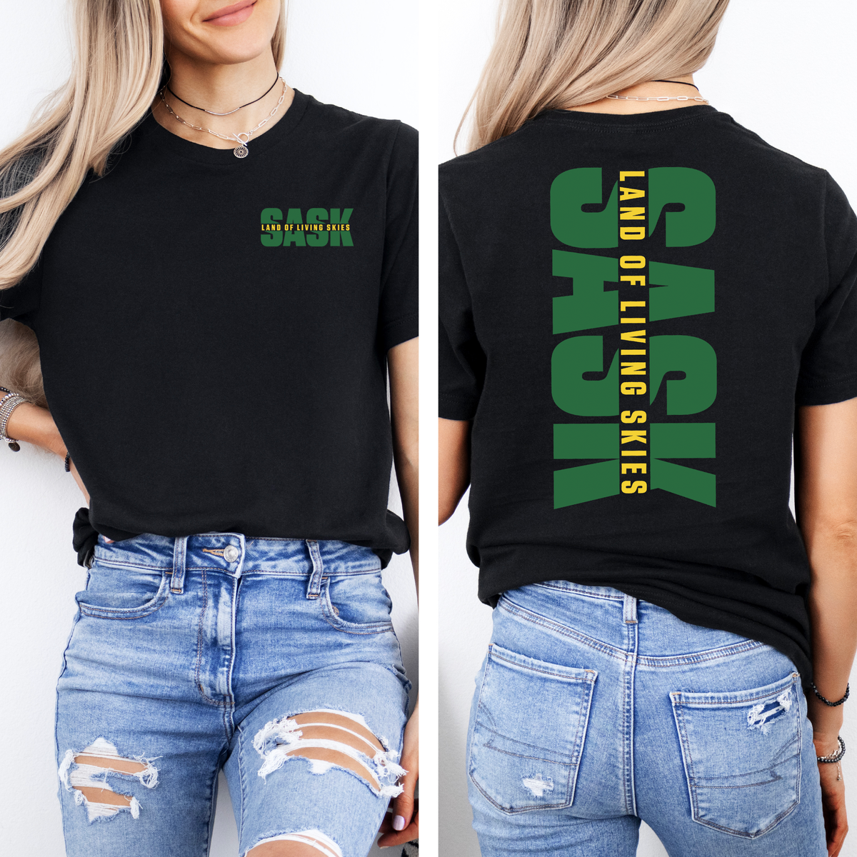 T-shirt unisexe SASK Land Of Living Skies | Vêtements Saskatchewan