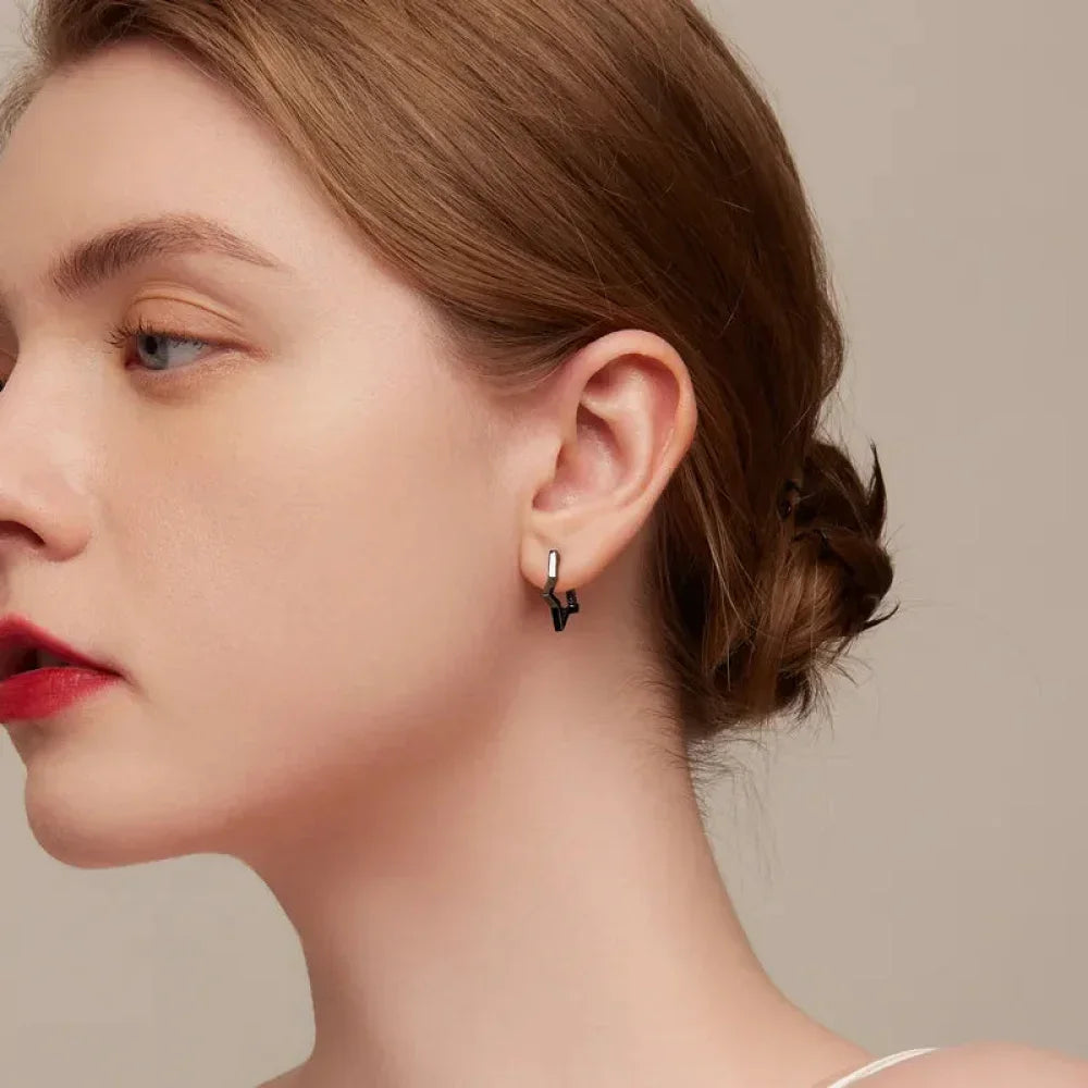 Boucles d'oreilles étoiles en argent sterling 925 - Boucles d'oreoreilles minimalistes en forme d'étoile pour femme - Bijoux de mode SCE1136
