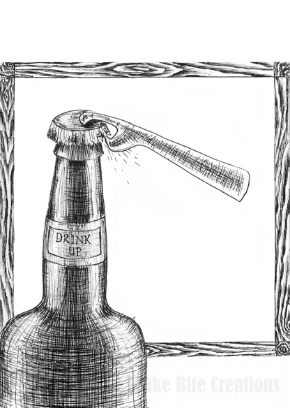 Beer Bottle and Cap Card