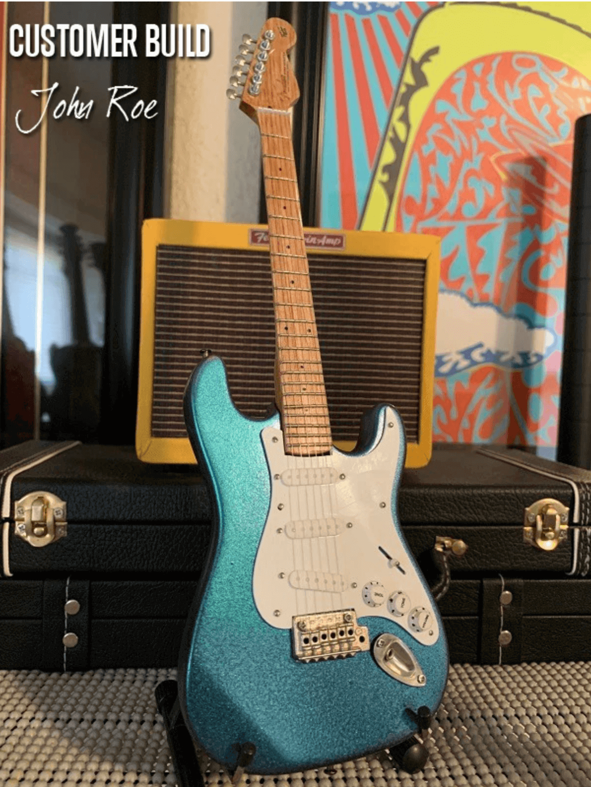 KIT DE MODÉLISATION de Guitare miniature - Fender™ Stratocaster™ - CONSTRUISEZ LA VÔTRE - Sous licence officielle