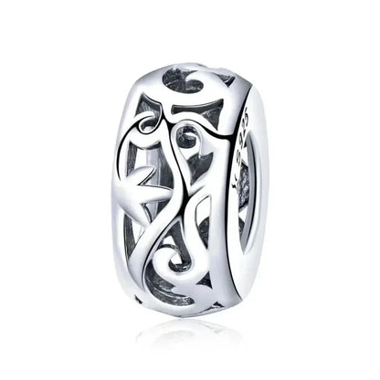 Breloque cœur à faire soi-même en argent sterling 925 avec zircon rose - Bsc777