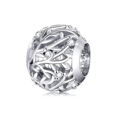925 Sterling Silver Clear 5A Crystal Collection Family Heart X-Shape Charm Beads for Charm Bracelet & Necklace Pendant