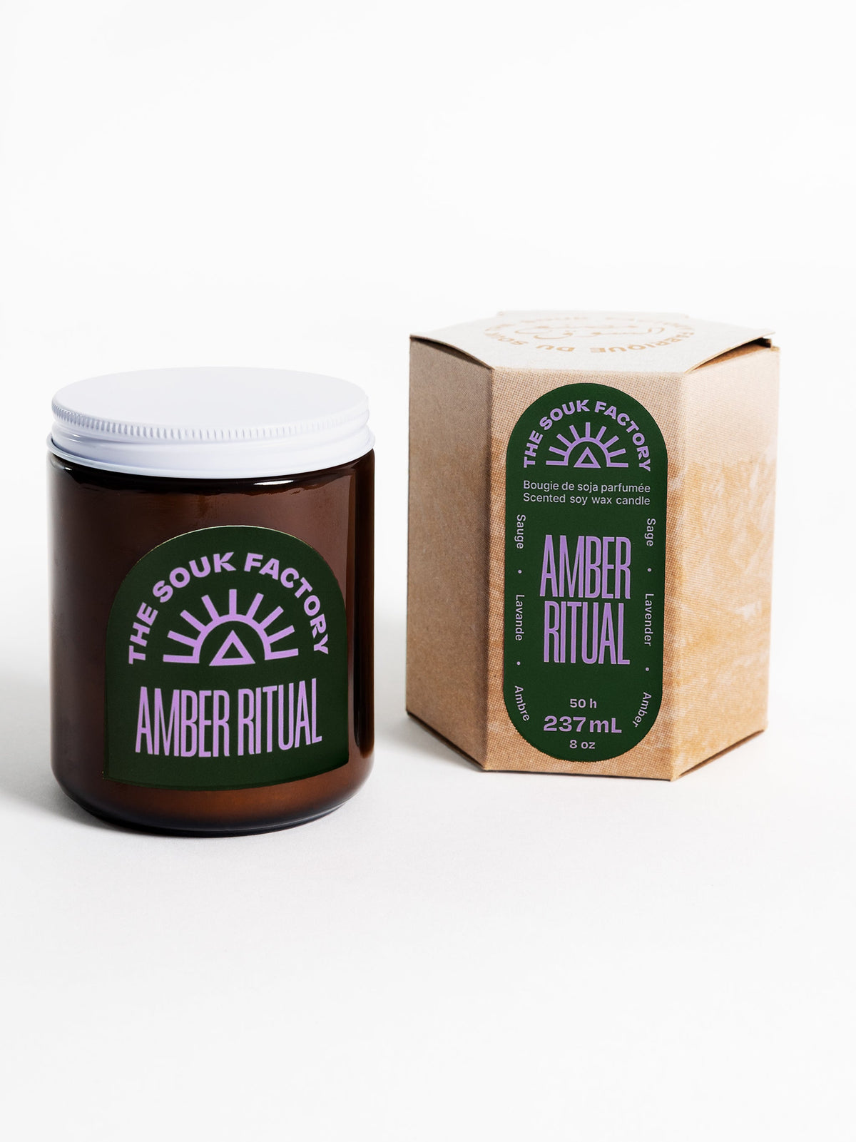 Bougie Amber Ritual - Ambre, sauge & lavande