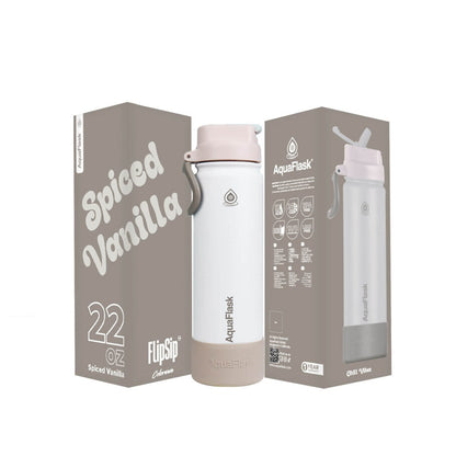 Bouteille d'eau isotherme AquaFlask (650 ml) Colorwave Flip Sip en acier inoxydable à double paroi, pour boissons chaudes et froides