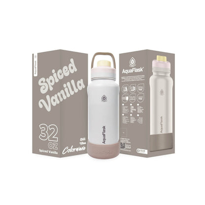 Aqua Flask Colorwave 32oz – Acier inoxydable, isolation sous vide, chaud et froid, étanche, bouteille de voyage et de bureau