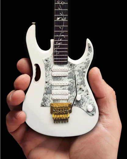 Réplique miniature de guitare de collection Steve Vai Signature White JEM