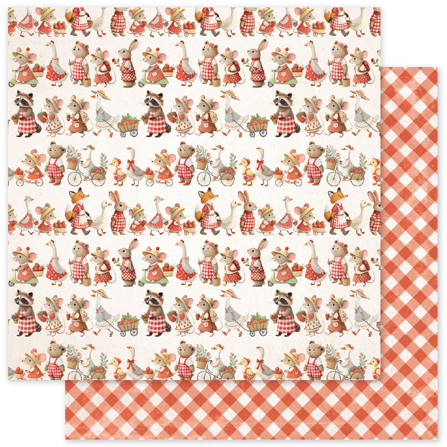 Strawberry Friends Basics A 12 x 12 Paper (12 pc Bulk Pack) 34887
