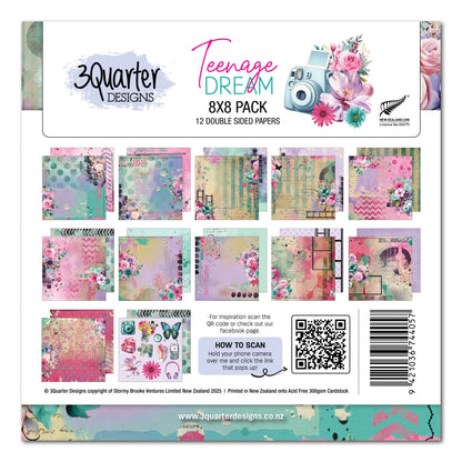 3Quarter Designs Teenage Dream 8x8 Paper Pack
