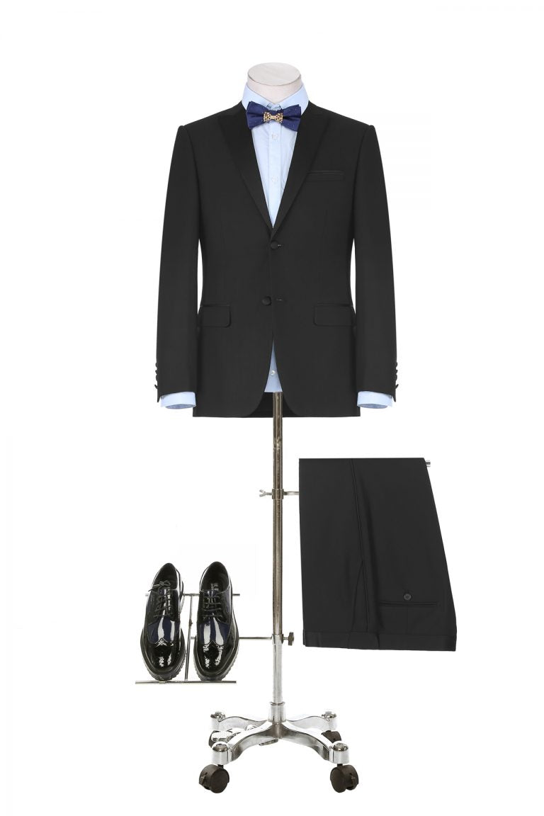 BUILD YOUR PACKAGE: Black Tuxedo (Package Includes 2 Pc Suit, Shirt, Necktie or Bow Tie
