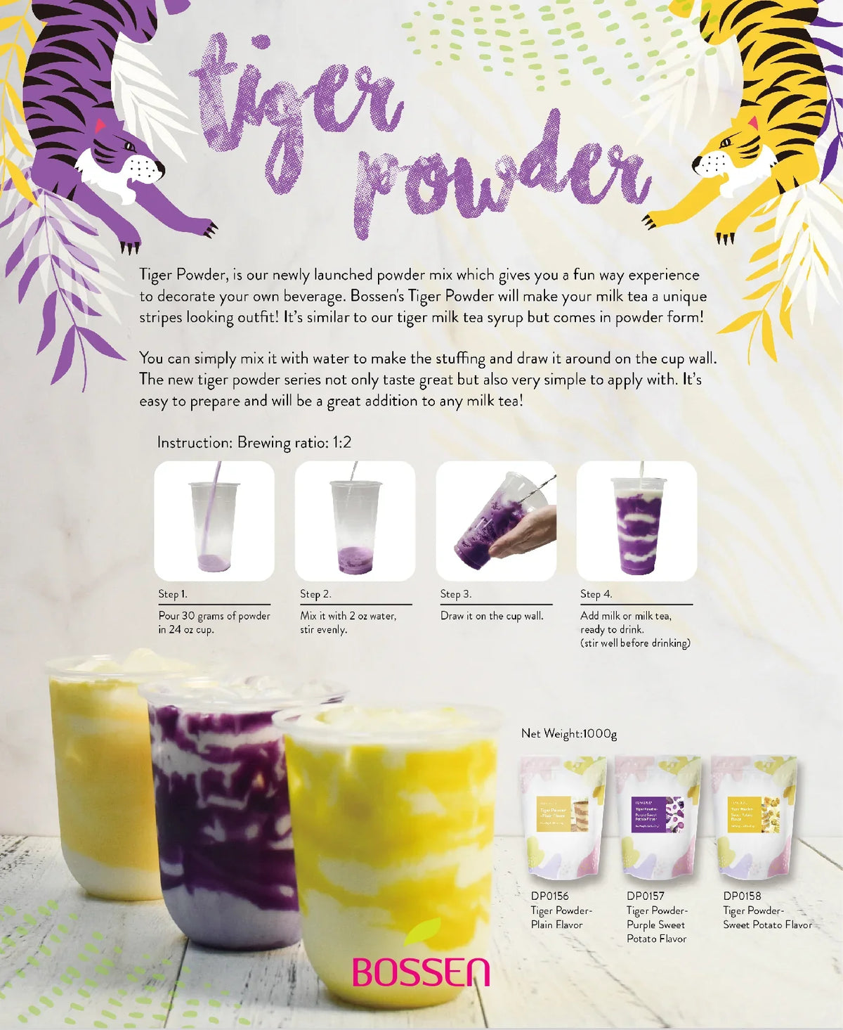Tiger Powder - Purple Sweet Potato (Ube) Flavor | NEW | 2.2 Lbs. Bag | Ships Free Within Canada on Orders Above CAD $199