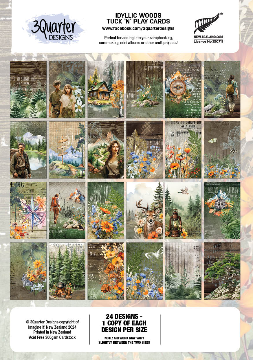 3Quarter Designs Bois idylliques – Cartes à insérer