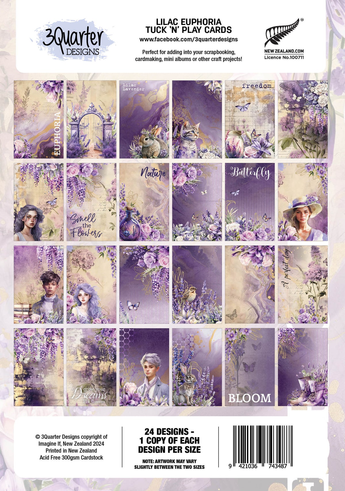 3Quarter Designs Lilac Euphoria - Cartes Tuck N Play