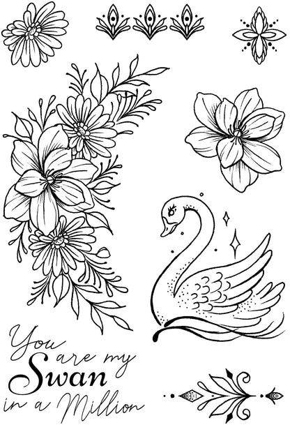Creative Expressions Designer Boutique Tampon Cygne Exceptionnel 15,2 cm x 10,2 cm