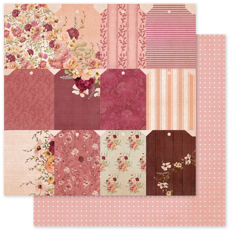 Vintage Rose Basics D 12 x 12 Paper (12 pc Bulk Pack) 33633