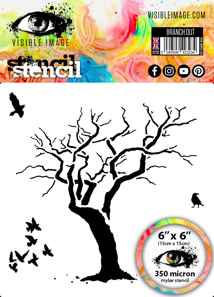 Pochoir « Branche d'image visible » - 6 x 6
