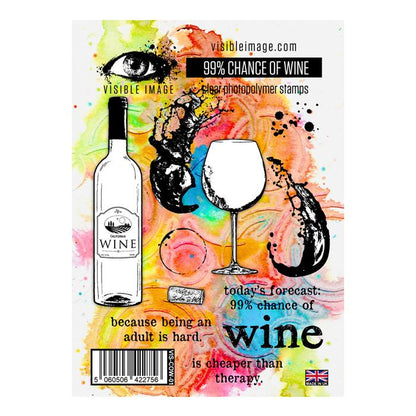 Visible Image 99% Chance Of Wine - A6 Stamp Set