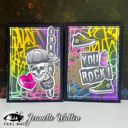 Pochoir graffiti image visible - 6 x 6