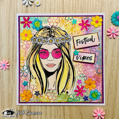 Visible Image Hippie Chick - Planche de tampons A6
