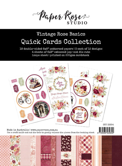 Kit de cartes rapides Vintage Rose Basics 33654