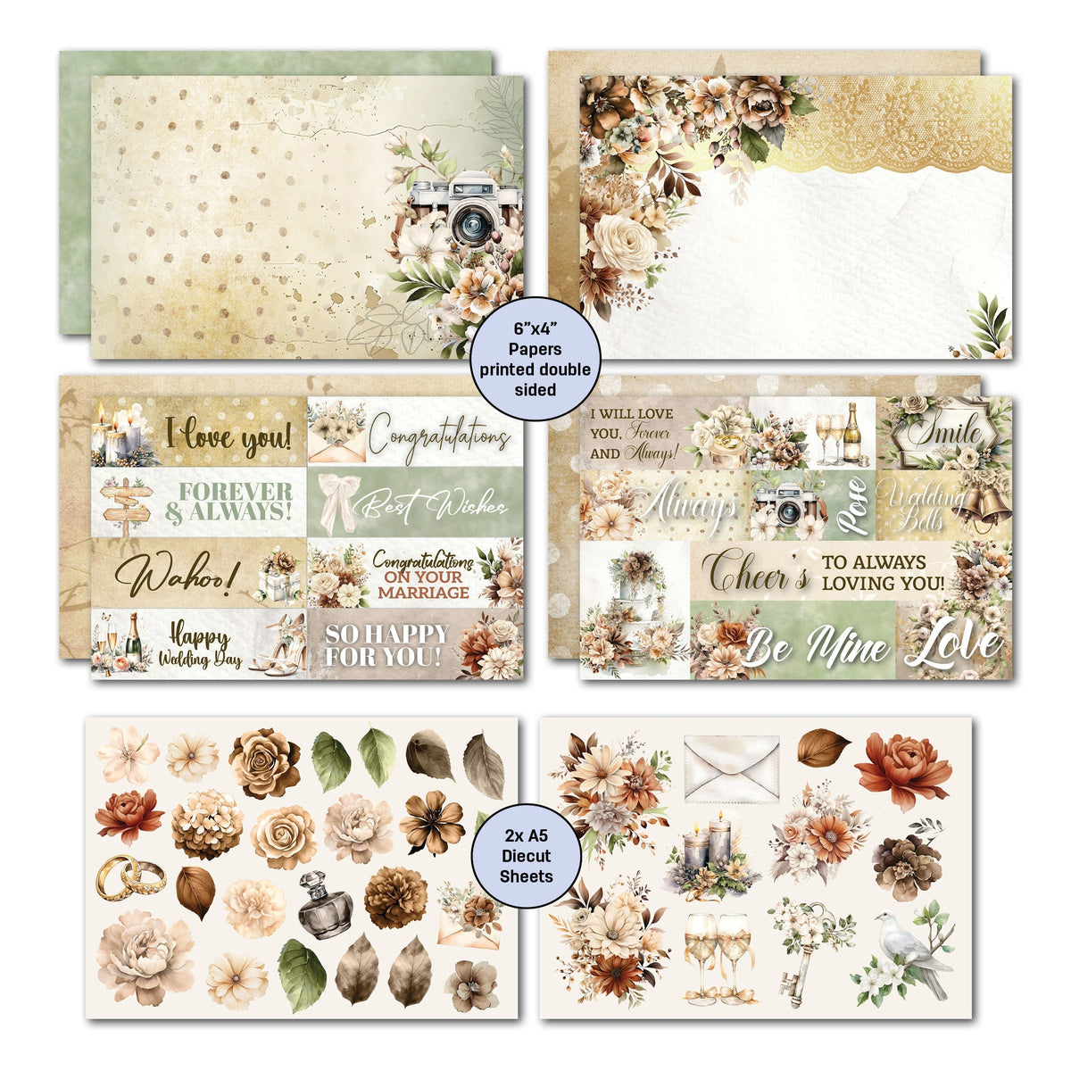 3Quarter Designs Wedded Bliss 6x4 Card Pack