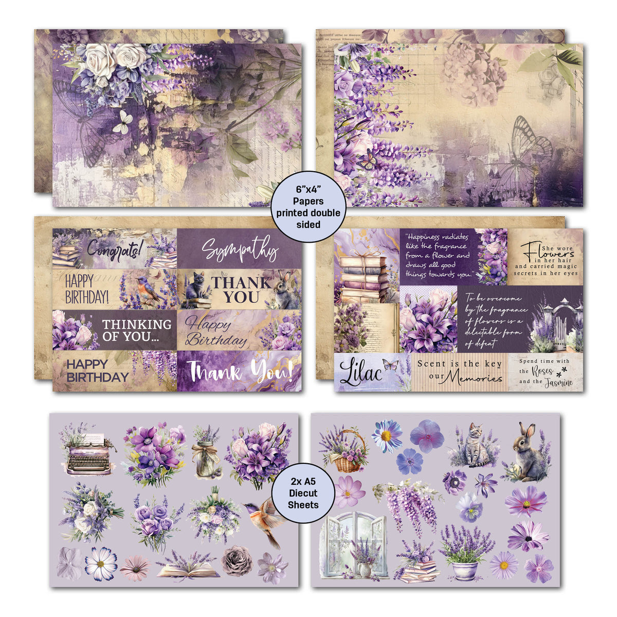 Paquet de cartes 10x15 Lilac Euphoria 3Quarter Designs
