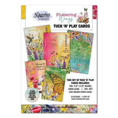 3Quarter Designs Fluttering Wings - Cartes à glisser et jouer