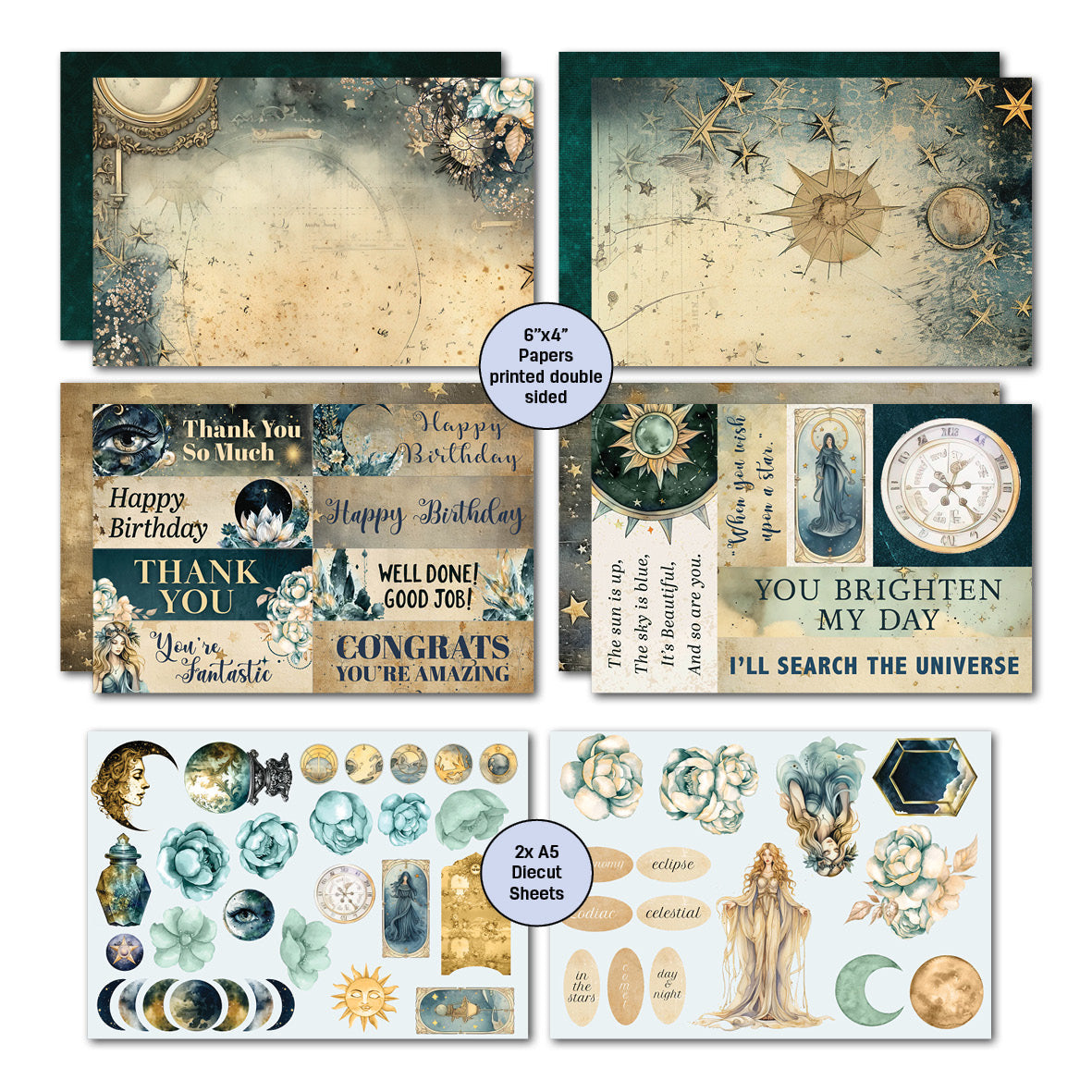 3Quarter Designs Ciels Célestes Lot de cartes 6x4
