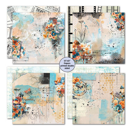 3Quarter Designs Cerulean Score Set de Papier Design 30x30cm et Découpes