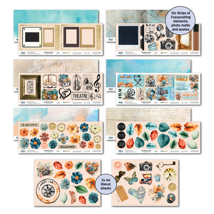 3Quarter Designs Cerulean Score Set de Papier Design 30x30cm et Découpes