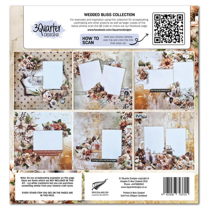 3Quarter Designs Wedded Bliss Lot de Papiers et de Découpes 30x30 cm